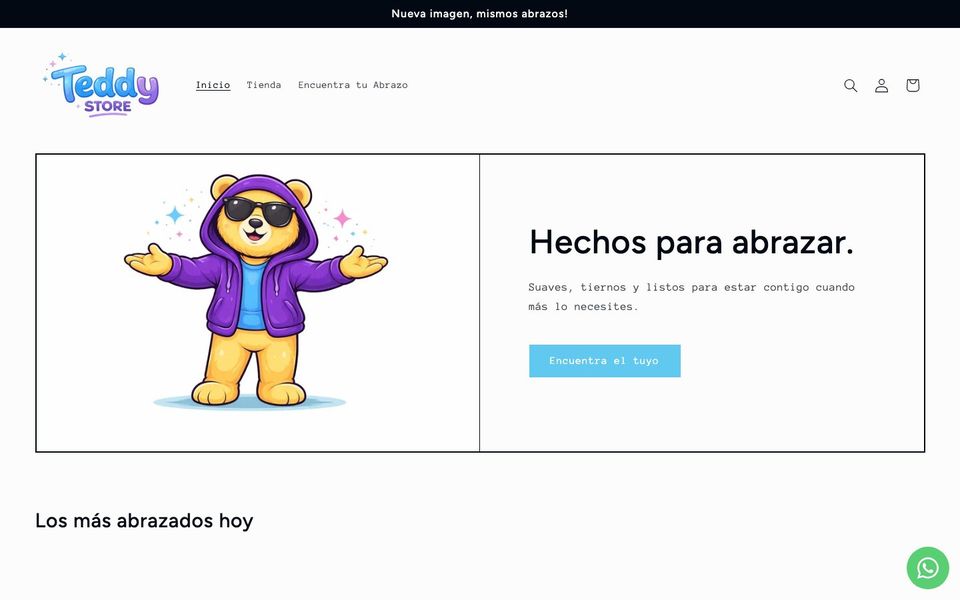 Vista del sitio Teddy Store